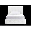 Upholstered Faux Leather Twin Bed in White