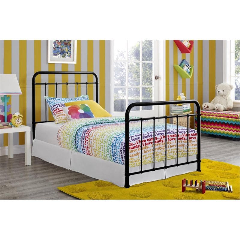 Iron Twin Bed in Black 3292096
