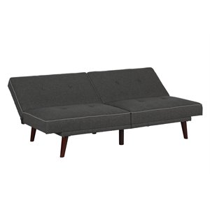 Memory Foam Linen Convertible Sofa in Gray