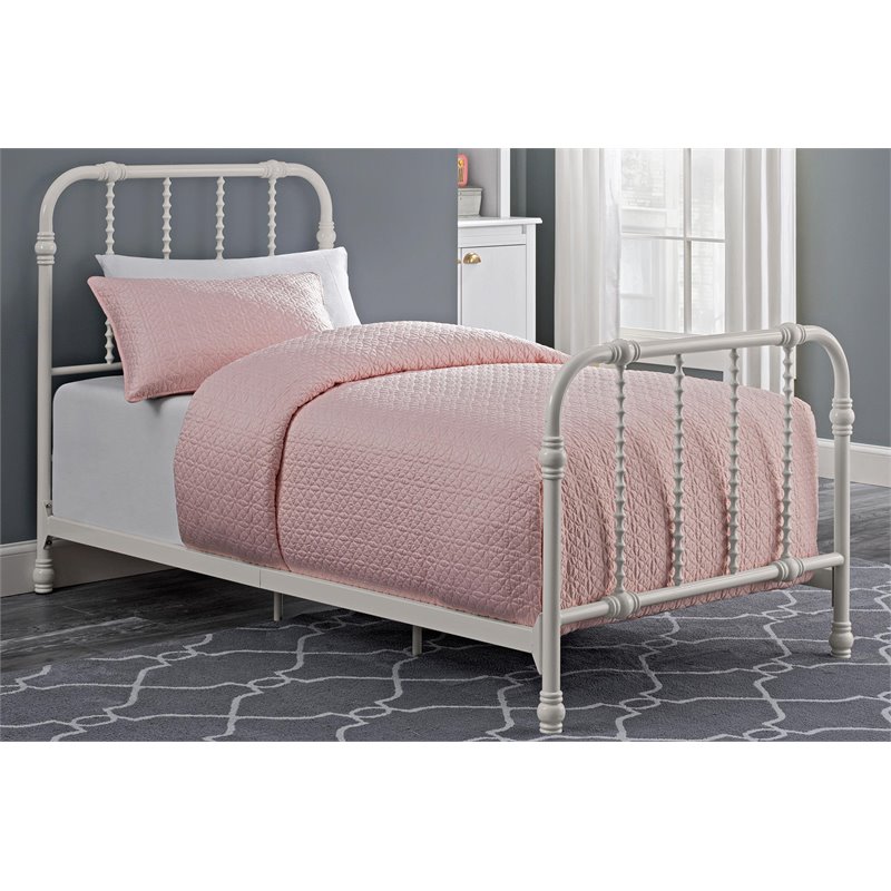 DHP Jenny Lind Metal Twin Bed in White