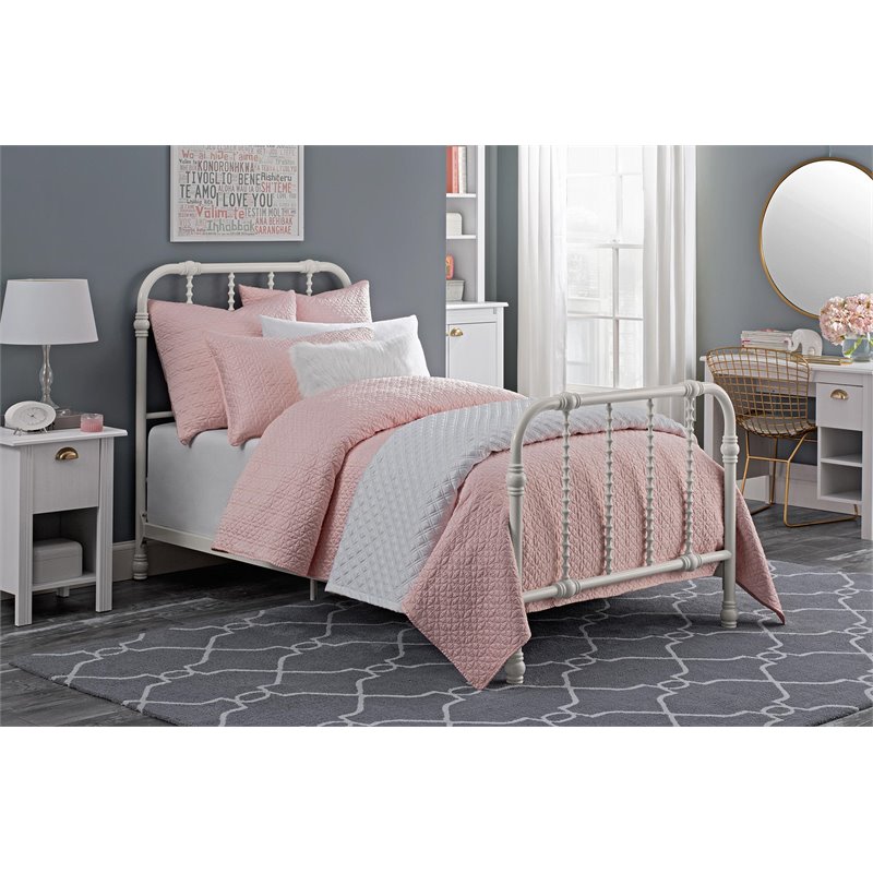 DHP Jenny Lind Metal Twin Bed in White
