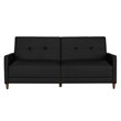 DHP Andora Coil Faux Leather Convertible Sofa in Black