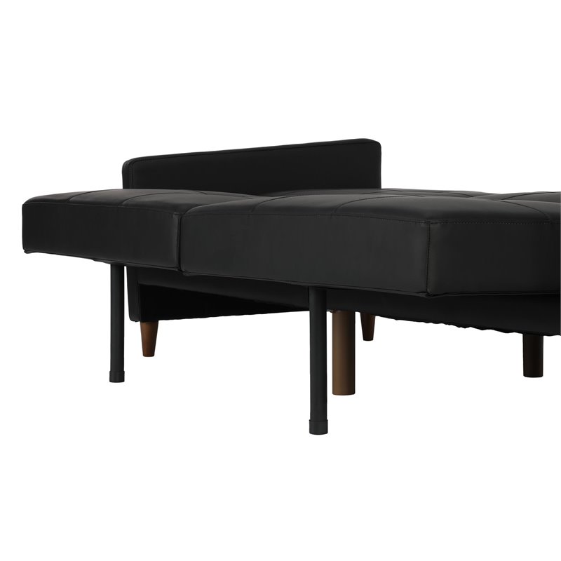 DHP Andora Coil Faux Leather Convertible Sofa in Black