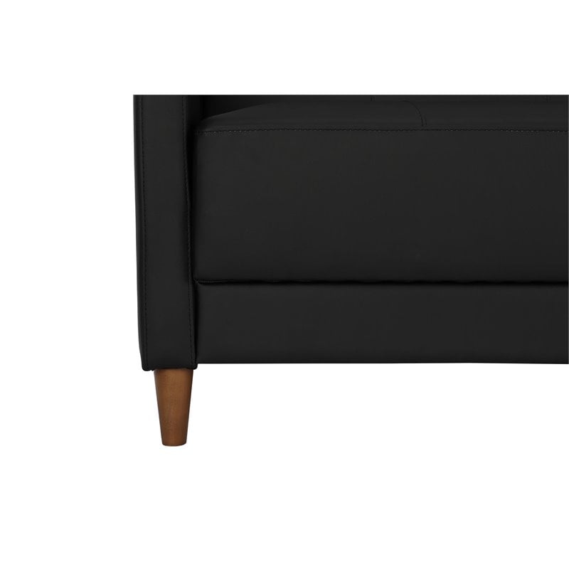 DHP Andora Coil Faux Leather Convertible Sofa in Black