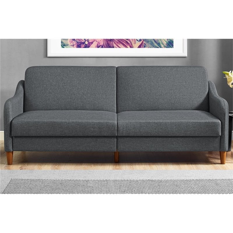 Dhp jasper grey linen convertible shops sofa futon