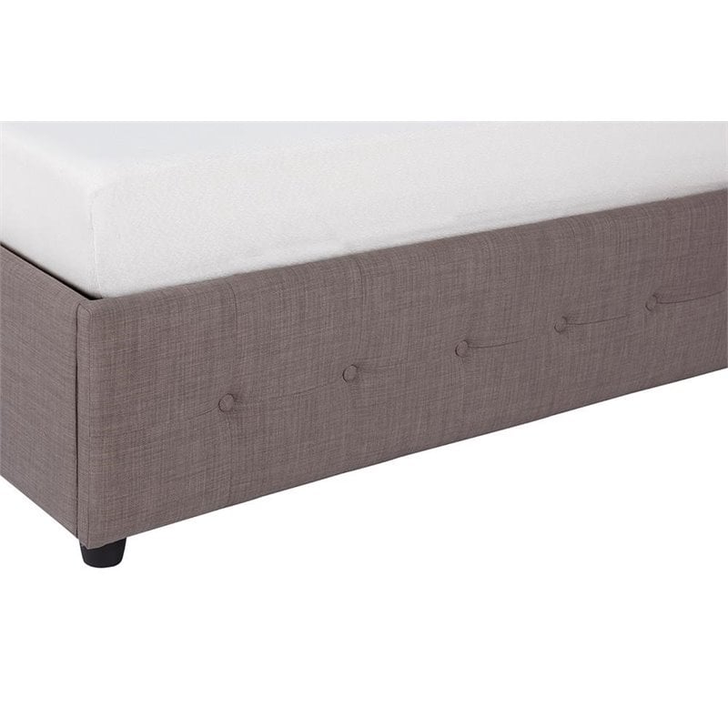 DHP Cambridge Linen Upholstered Queen Storage Bed in Gray Cymax Business