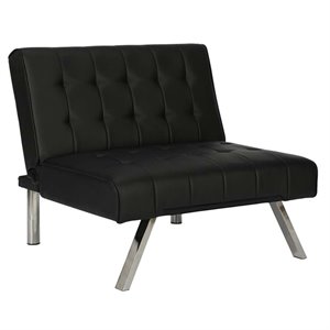 Faux Leather Chair in Black
