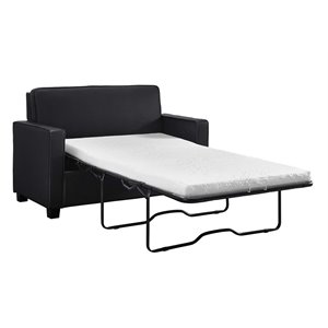 signature sleep casey faux leather sofa bed with mattress