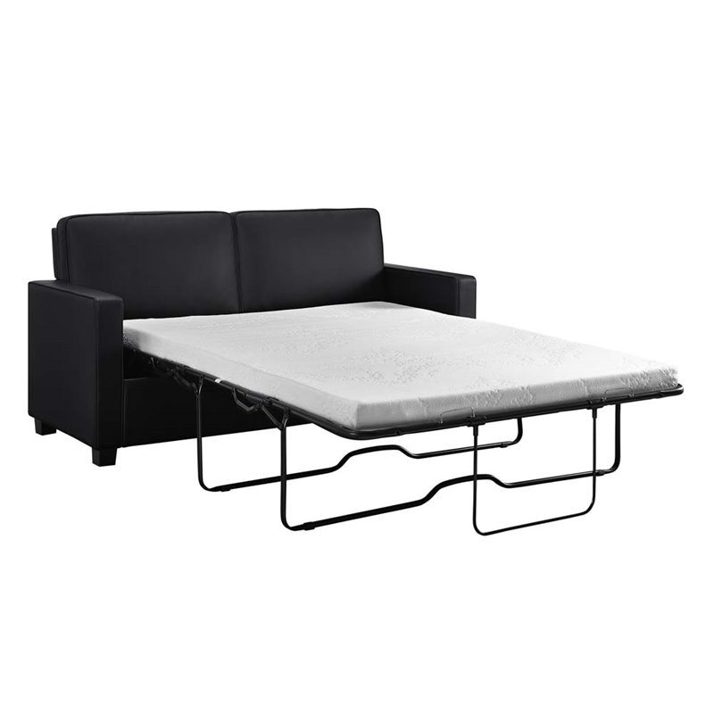 Signature Sleep Casey Full Faux Leather Sofa Bed with Mattress