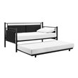 DHP Astoria Upholstered Twin Metal Daybed and Trundle in Black
