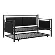 DHP Astoria Upholstered Twin Metal Daybed and Trundle in Black
