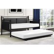 DHP Astoria Upholstered Twin Metal Daybed and Trundle in Black