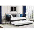 DHP Astoria Upholstered Twin Metal Daybed and Trundle in Black