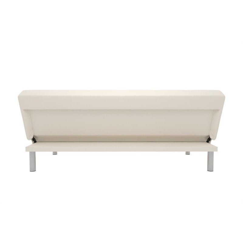 DHP Nola Faux Leather Convertible Sleeper Sofa in White