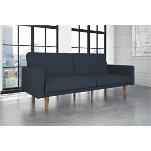 DHP Paxson Convertible Sleeper Sofa in Navy Blue