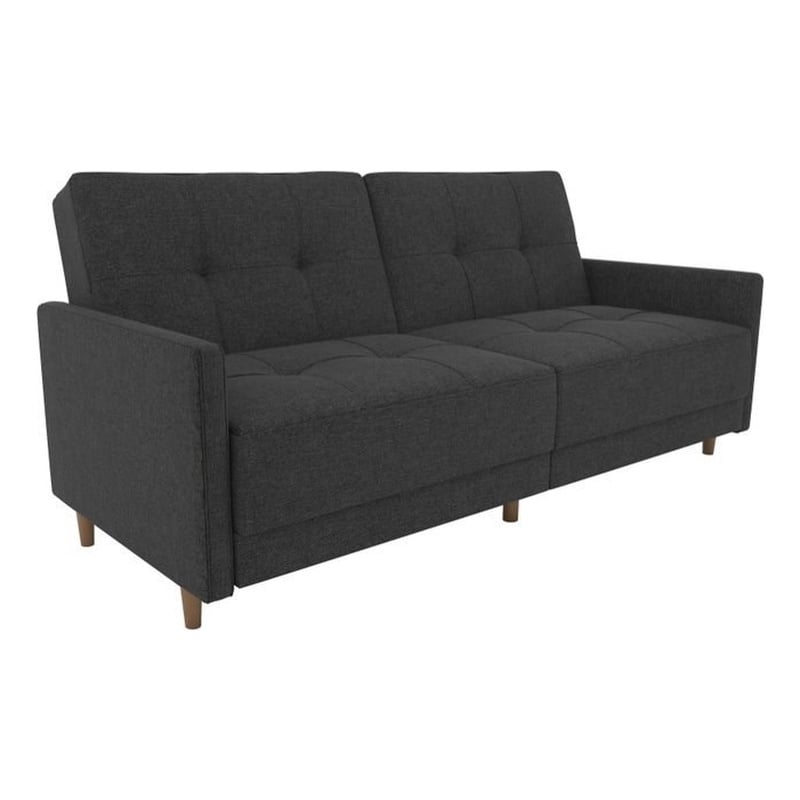 DHP Andora Coil Linen Convertible Sleeper Sofa in Gray