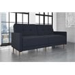 DHP Andora Coil Linen Convertible Sleeper Sofa in Navy Blue