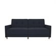 DHP Andora Coil Linen Convertible Sleeper Sofa in Navy Blue