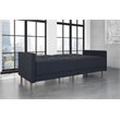 DHP Andora Coil Linen Convertible Sleeper Sofa in Navy Blue
