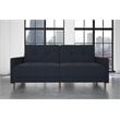 DHP Andora Coil Linen Convertible Sleeper Sofa in Navy Blue