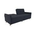 DHP Andora Coil Linen Convertible Sleeper Sofa in Navy Blue