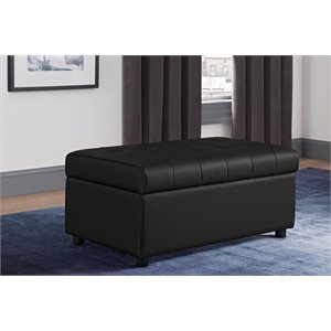 DHP Emily Faux Leather Storage Ottoman