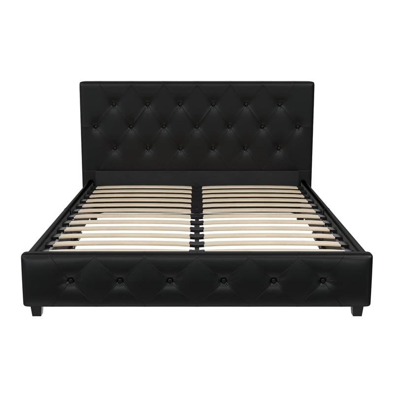 DHP Dakota Faux Leather Upholstered Full Platform Bed in Black
