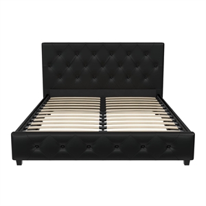 DHP Dakota Faux Leather Upholstered Full Platform Bed in Black