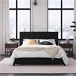 DHP Dakota Faux Leather Upholstered Full Platform Bed in Black