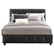 DHP Dakota Faux Leather Upholstered Queen Platform Bed in Black