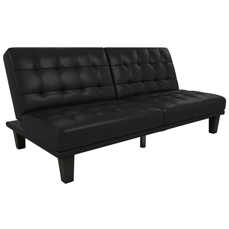 DHP Dexter Faux Leather Sleeper Sofa in Black Cymax Business