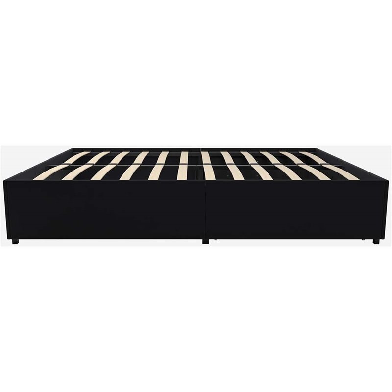 DHP Maven Faux Leather Upholstered Queen Platform Storage Bed in Black