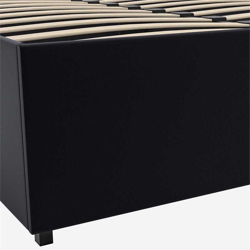 DHP Maven Faux Leather Upholstered Queen Platform Storage Bed in Black