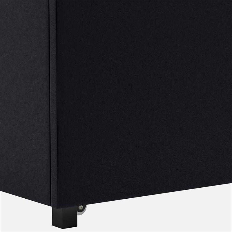 DHP Maven Faux Leather Upholstered Queen Platform Storage Bed in Black