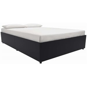 DHP Maven Faux Leather Upholstered Queen Platform Storage Bed in Black