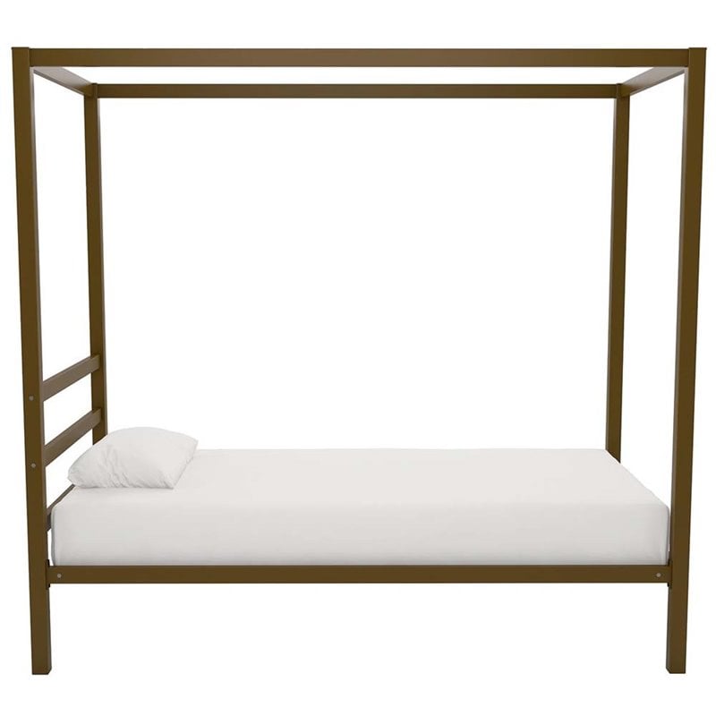 DHP Modern Twin Metal Canopy Bed in Gold - 4073919