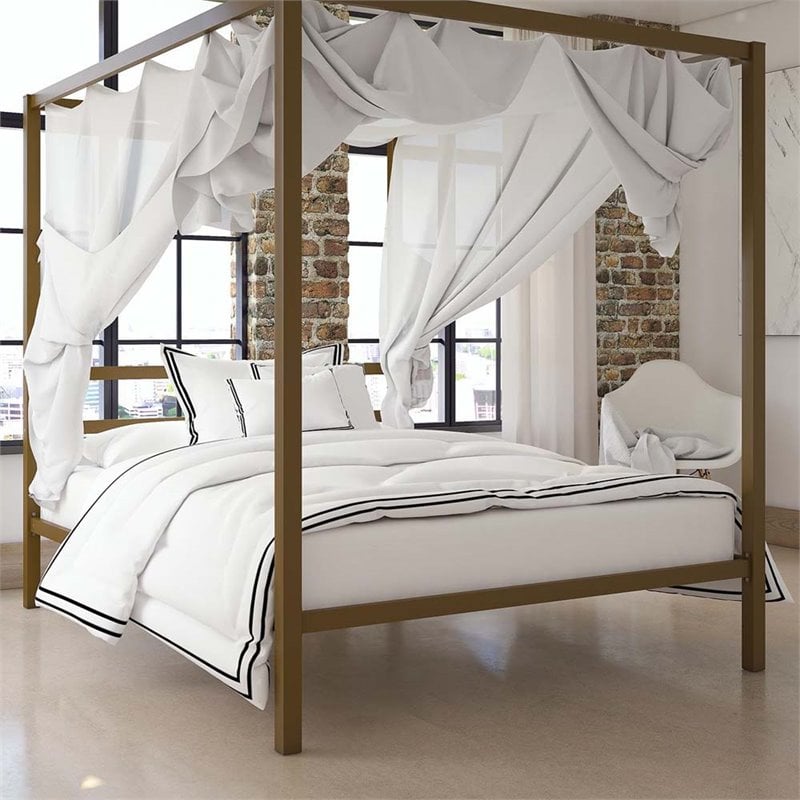 Dhp Modern Queen Metal Canopy Bed In, Modern Metal Canopy Twin Bed