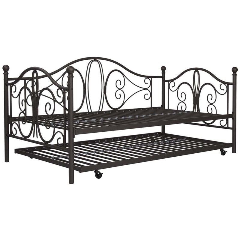 Dhp Bombay Twin Metal Daybed With Trundle In Bronze Cymax Business 