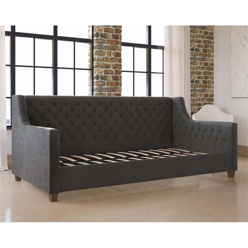 Dhp 4030939 jordyn upholstered daybed twin grey velvet shops