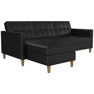 dhp hartford faux leather left facing sectional
