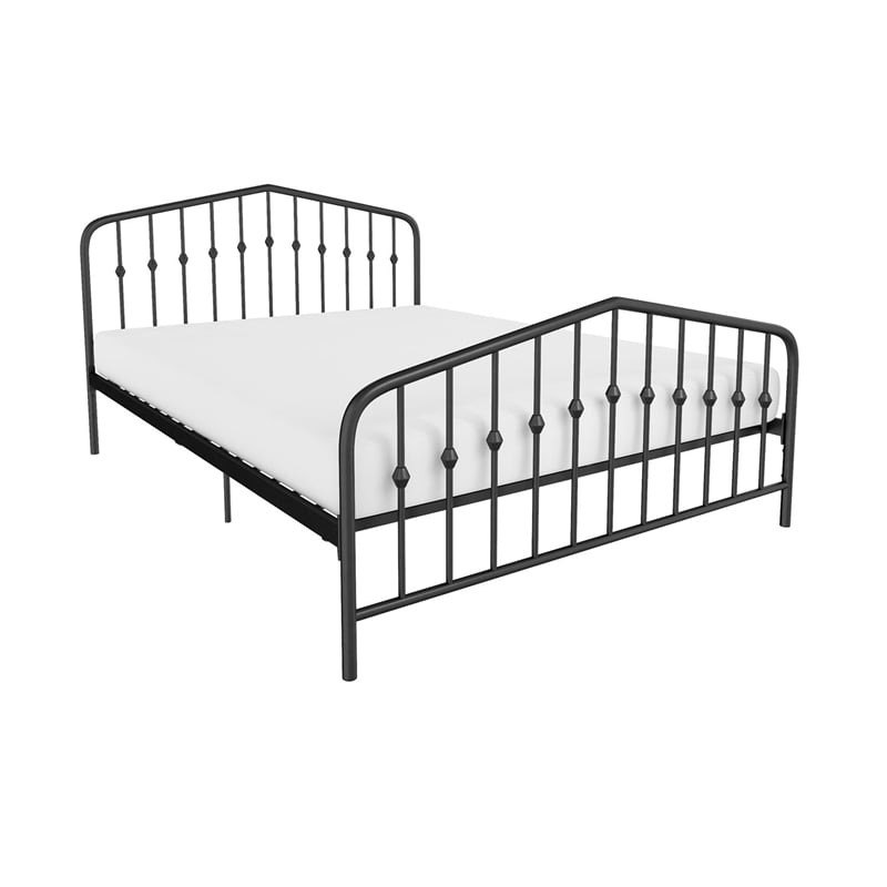 Novogratz Bushwick Queen Adjustable Metal Bed in Black
