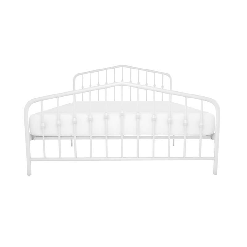 Novogratz Bushwick Queen Adjustable Metal Bed in White