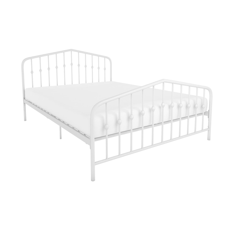 Novogratz Bushwick Queen Adjustable Metal Bed in White