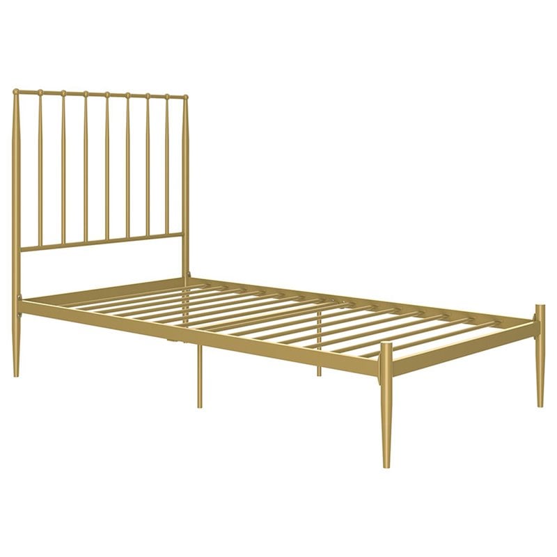 DHP Giulia Twin Metal Spindle Bed in Gold