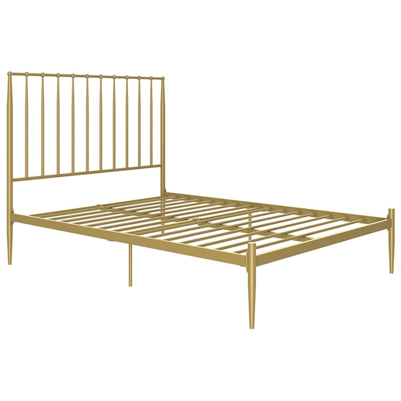 DHP Giulia Queen Metal Spindle Bed in Gold