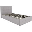 DHP Rose Tufted Twin Storage Panel Bed in Gray