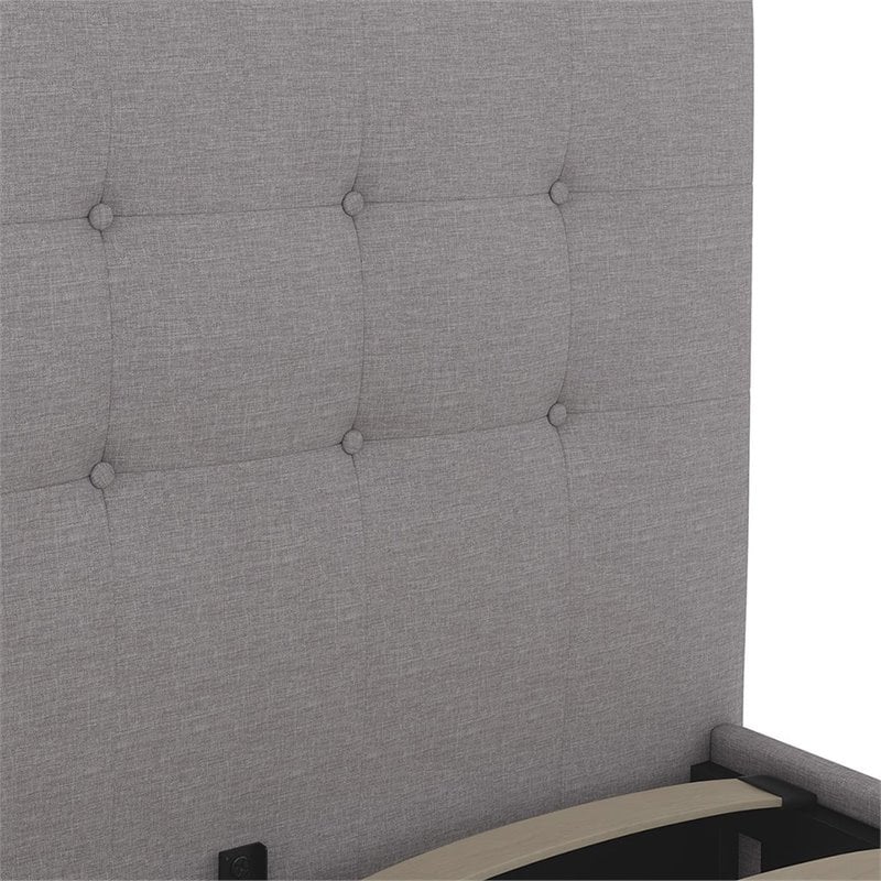 DHP Rose Tufted Twin Storage Panel Bed in Gray