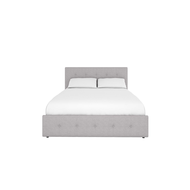 DHP Rose Tufted Full Storage Panel Bed in Gray