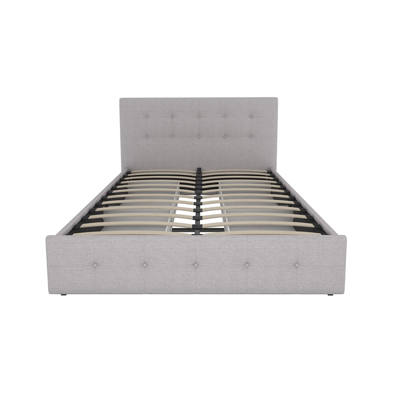 DHP Rose Tufted Full Storage Panel Bed in Gray