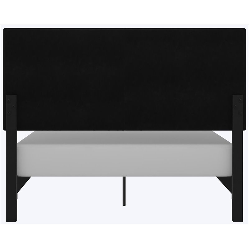 DHP Janford Queen Faux Leather Panel Bed in Black